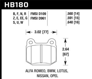 Mitsubishi Evolution Brake Pads - Rear - Hawk Performance - Blue 9012 - `03-`06